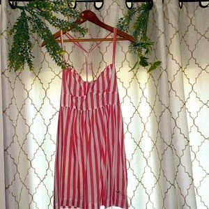 Summer pink and white dress